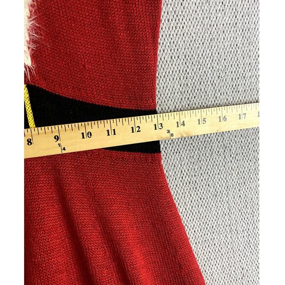 Poof New York Christmas Vintage Knit Sweater Dress Womens L Red/White Mrs Claus - Picture 11 of 13